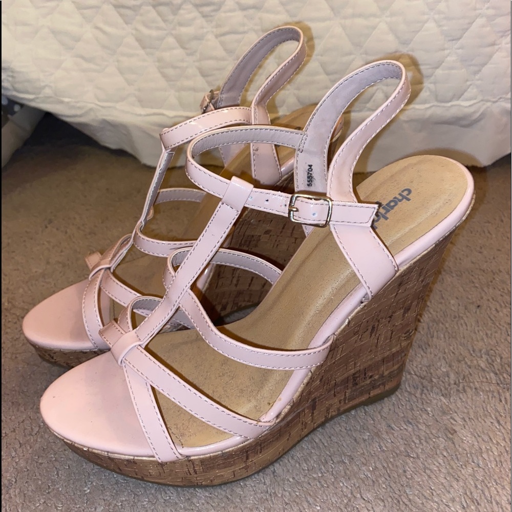 Light pink, wedge heel